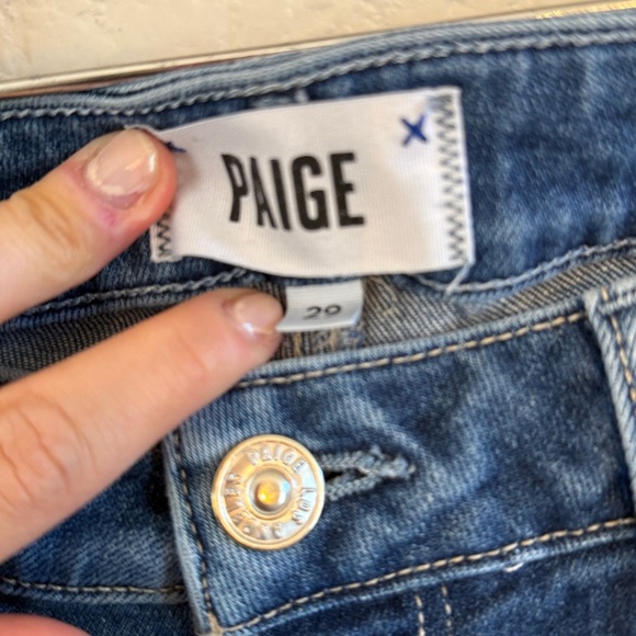 Paige Skyline Skinny Crop Denim Jean Blue Size 29 - Picture 7 of 12